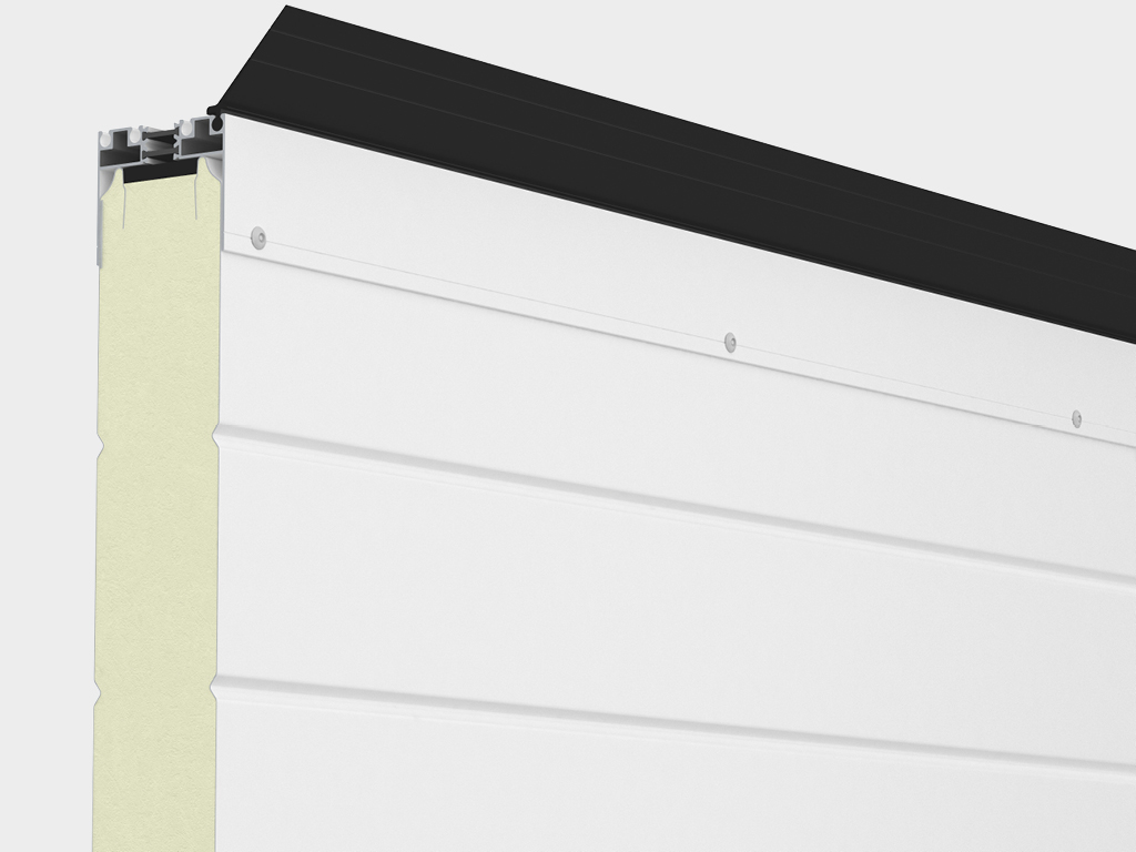 Сэндвич-панель толщиной 80 мм в совокупности с системой теплых профилей, снабженных терморазделительными вставками, не допускает промерзание панели.